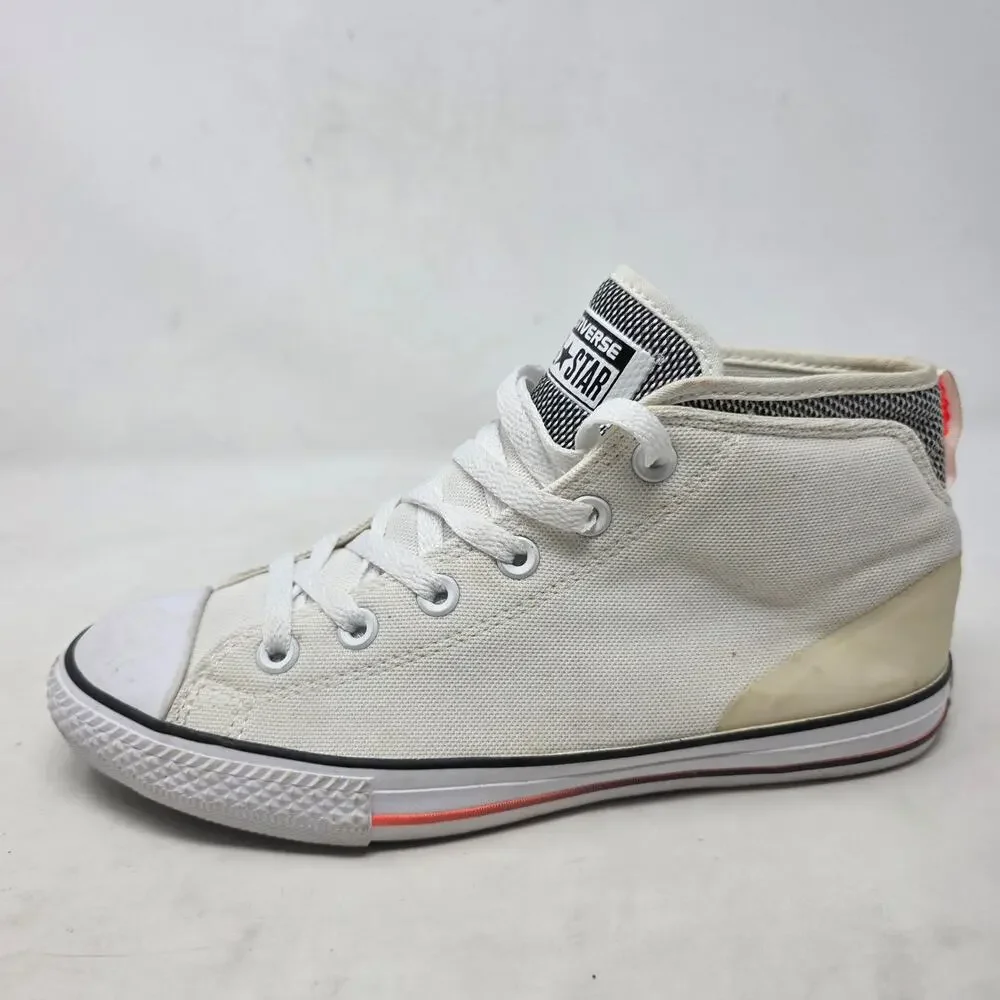 Converse Chuck Taylor All Star Mid White Canvas Sneakers Youth 5